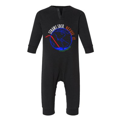 Earth Day Straws Suck End Plastic Pollution Infant Fleece One Piece