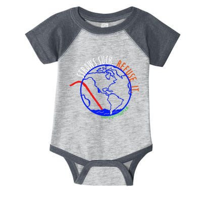 Earth Day Straws Suck End Plastic Pollution Infant Baby Jersey Bodysuit