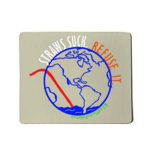 Earth Day Straws Suck End Plastic Pollution Mousepad