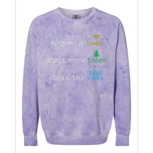 Earth Day Save The Bees Seas And Plant Trees Colorblast Crewneck Sweatshirt