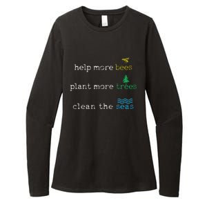 Earth Day Save The Bees Seas And Plant Trees Womens CVC Long Sleeve Shirt