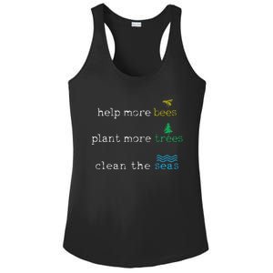 Earth Day Save The Bees Seas And Plant Trees Ladies PosiCharge Competitor Racerback Tank