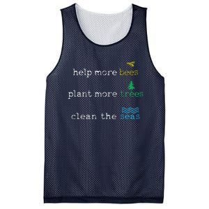 Earth Day Save The Bees Seas And Plant Trees Mesh Reversible Basketball Jersey Tank