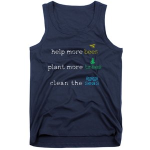 Earth Day Save The Bees Seas And Plant Trees Tank Top