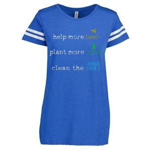 Earth Day Save The Bees Seas And Plant Trees Enza Ladies Jersey Football T-Shirt