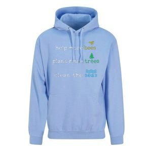 Earth Day Save The Bees Seas And Plant Trees Unisex Surf Hoodie