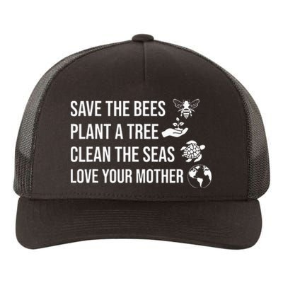 Earth Day Save the Bees Plant More Trees Clean the Seas Yupoong Adult 5-Panel Trucker Hat