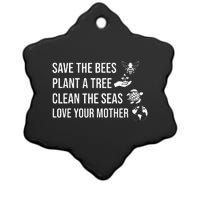 Earth Day Save the Bees Plant More Trees Clean the Seas Ceramic Star Ornament