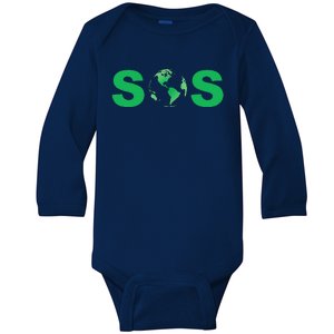 Earth Day SOS ProScience Save The Planet Sustainability Baby Long Sleeve Bodysuit