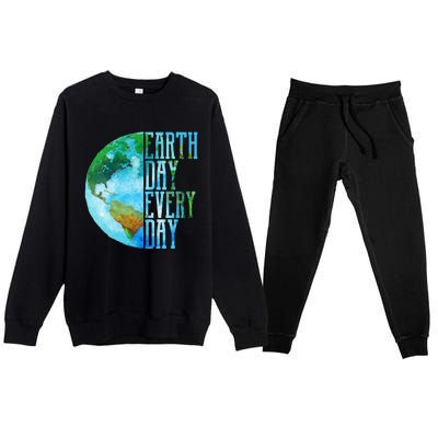 Earth Day Swea Every Day Planet Nature Swea Premium Crewneck Sweatsuit Set