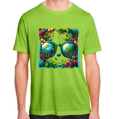 Earth Day Sunglass Wind Power Green Tree Climate Awareness Funny Gift Adult ChromaSoft Performance T-Shirt