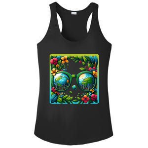 Earth Day Sunglass Wind Power Green Tree Climate Awareness Funny Gift Ladies PosiCharge Competitor Racerback Tank