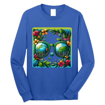 Earth Day Sunglass Wind Power Green Tree Climate Awareness Funny Gift Long Sleeve Shirt