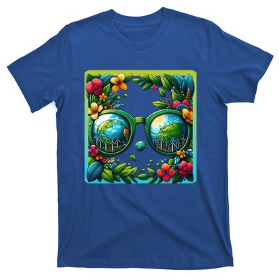 Earth Day Sunglass Wind Power Green Tree Climate Awareness Funny Gift T-Shirt