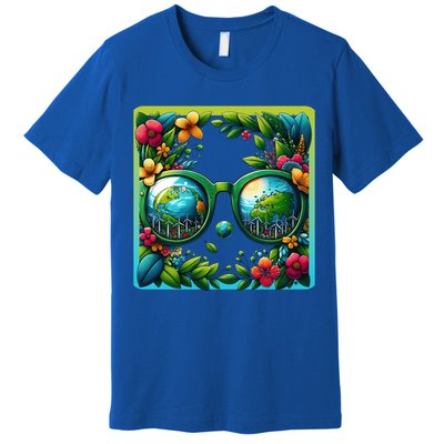 Earth Day Sunglass Wind Power Green Tree Climate Awareness Funny Gift Premium T-Shirt