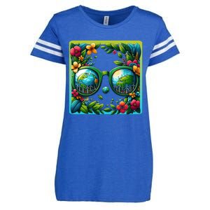 Earth Day Sunglass Wind Power Green Tree Climate Awareness Funny Gift Enza Ladies Jersey Football T-Shirt