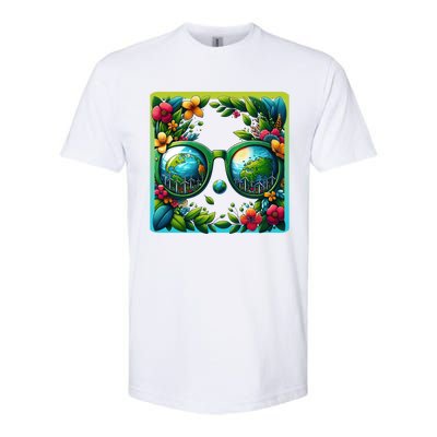 Earth Day Sunglass Wind Power Green Tree Climate Awareness Funny Gift Softstyle CVC T-Shirt