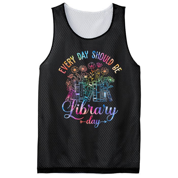 Every Day Should Be Library Day Librarian Library Quotes Mesh Reversible Basketball Jersey Tank