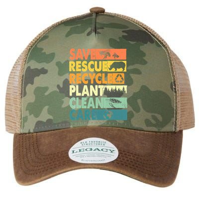 Earth Day Save Bees Recycle Plastics Rescue Animals Legacy Tie Dye Trucker Hat