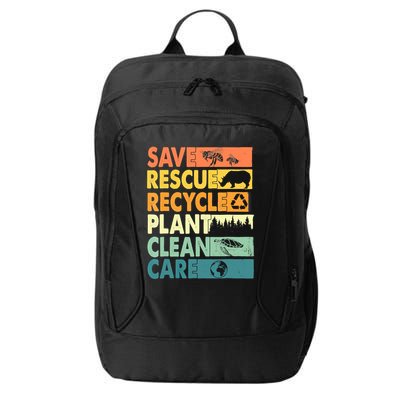 Earth Day Save Bees Recycle Plastics Rescue Animals City Backpack