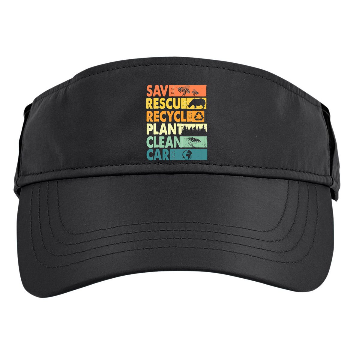 Earth Day Save Bees Recycle Plastics Rescue Animals Adult Drive Performance Visor
