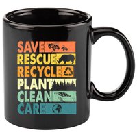 Earth Day Save Bees Recycle Plastics Rescue Animals 11oz C Handle Ceramic Mug