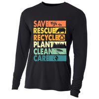Earth Day Save Bees Recycle Plastics Rescue Animals Cooling Performance Long Sleeve Crew