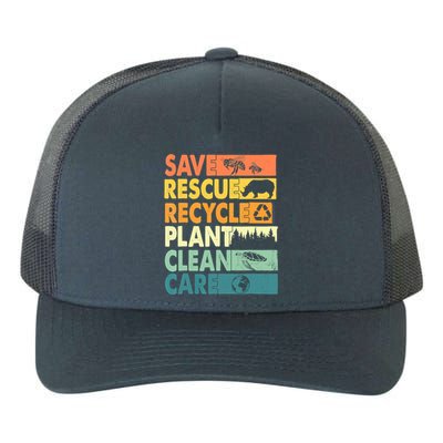 Earth Day Save Bees Recycle Plastics Rescue Animals Yupoong Adult 5-Panel Trucker Hat