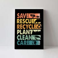 Earth Day Save Bees Rescue Animals Recycle Plastics Canvas