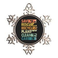 Earth Day Save Bees Rescue Animals Recycle Plastics Metallic Star Ornament