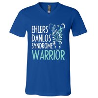 Ehlers Danlos Syndrome Warrior Eds Awareness Zebra Gift Idea Gift V-Neck T-Shirt