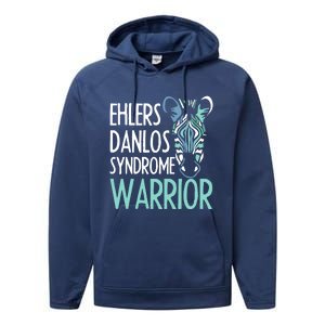 Ehlers Danlos Syndrome Warrior Eds Awareness Zebra Gift Idea Gift Performance Fleece Hoodie