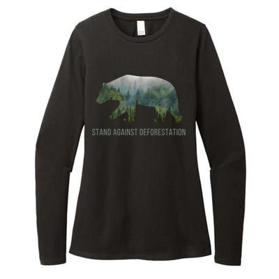 Earth Day Stand Against Deforestation Bear Cool Gift Womens CVC Long Sleeve Shirt