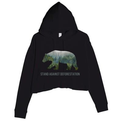 Earth Day Stand Against Deforestation Bear Cool Gift Crop Fleece Hoodie