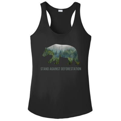 Earth Day Stand Against Deforestation Bear Cool Gift Ladies PosiCharge Competitor Racerback Tank