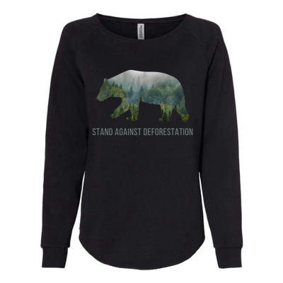 Earth Day Stand Against Deforestation Bear Cool Gift Womens California Wash Sweatshirt