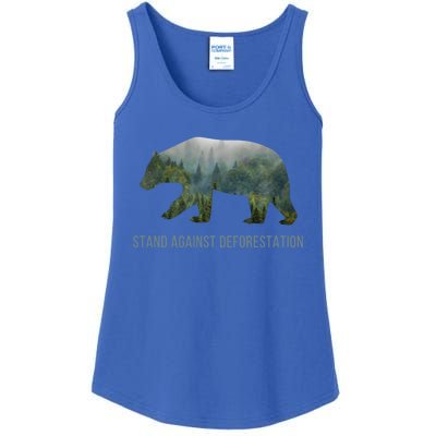 Earth Day Stand Against Deforestation Bear Cool Gift Ladies Essential Tank