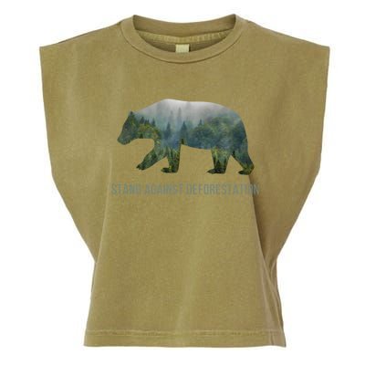 Earth Day Stand Against Deforestation Bear Cool Gift Garment-Dyed Women's Muscle Tee