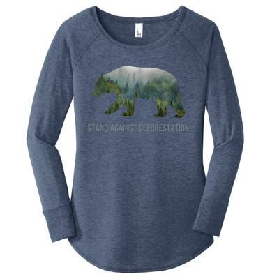 Earth Day Stand Against Deforestation Bear Cool Gift Women's Perfect Tri Tunic Long Sleeve Shirt