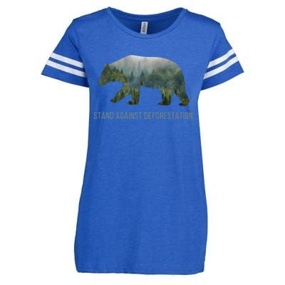 Earth Day Stand Against Deforestation Bear Cool Gift Enza Ladies Jersey Football T-Shirt