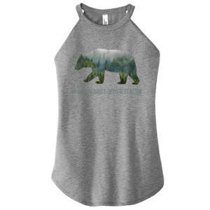 Earth Day Stand Against Deforestation Bear Cool Gift Women's Perfect Tri Rocker Tank