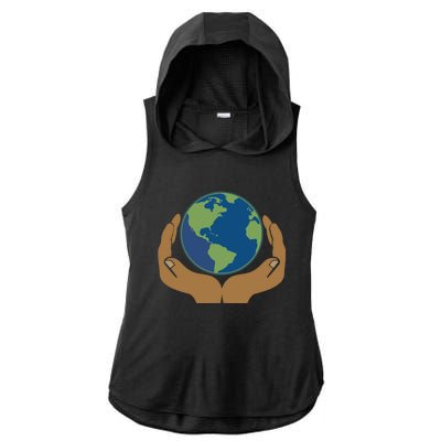 Earth Day Science Teacher Geology Geologist Globe Map Gift Cool Gift Ladies PosiCharge Tri-Blend Wicking Draft Hoodie Tank