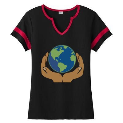 Earth Day Science Teacher Geology Geologist Globe Map Gift Cool Gift Ladies Halftime Notch Neck Tee