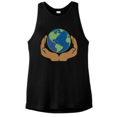 Earth Day Science Teacher Geology Geologist Globe Map Gift Cool Gift Ladies PosiCharge Tri-Blend Wicking Tank