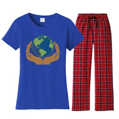 Earth Day Science Teacher Geology Geologist Globe Map Gift Cool Gift Women's Flannel Pajama Set