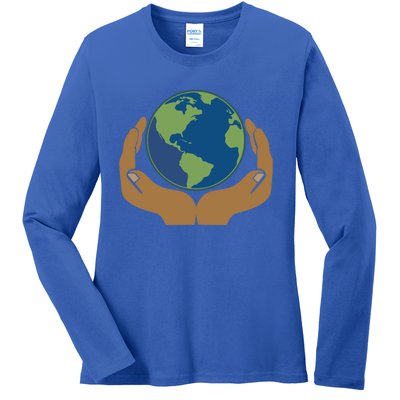 Earth Day Science Teacher Geology Geologist Globe Map Gift Cool Gift Ladies Long Sleeve Shirt