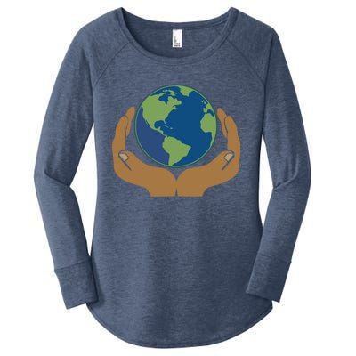 Earth Day Science Teacher Geology Geologist Globe Map Gift Cool Gift Women's Perfect Tri Tunic Long Sleeve Shirt