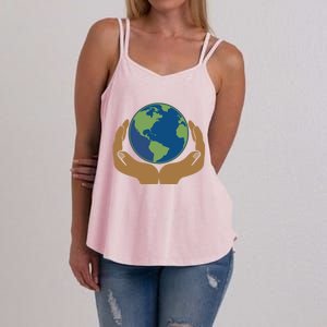 Earth Day Science Teacher Geology Geologist Globe Map Gift Cool Gift Women's Strappy Tank