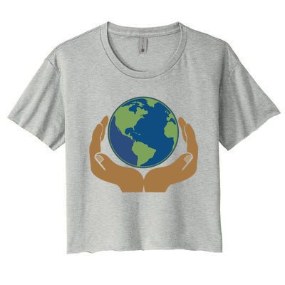 Earth Day Science Teacher Geology Geologist Globe Map Gift Cool Gift Women's Crop Top Tee