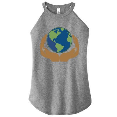 Earth Day Science Teacher Geology Geologist Globe Map Gift Cool Gift Women's Perfect Tri Rocker Tank